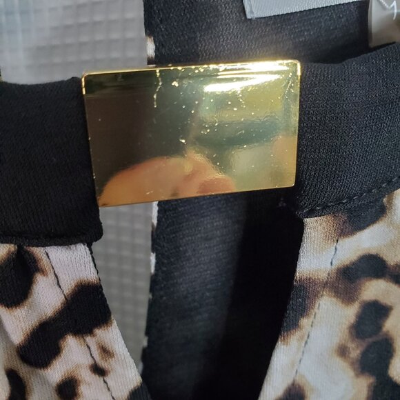 Calvin Klein Womens Size 1X Dress Animal Print Maxi Keyhole Flowing Drawstring - Picture 11 of 12